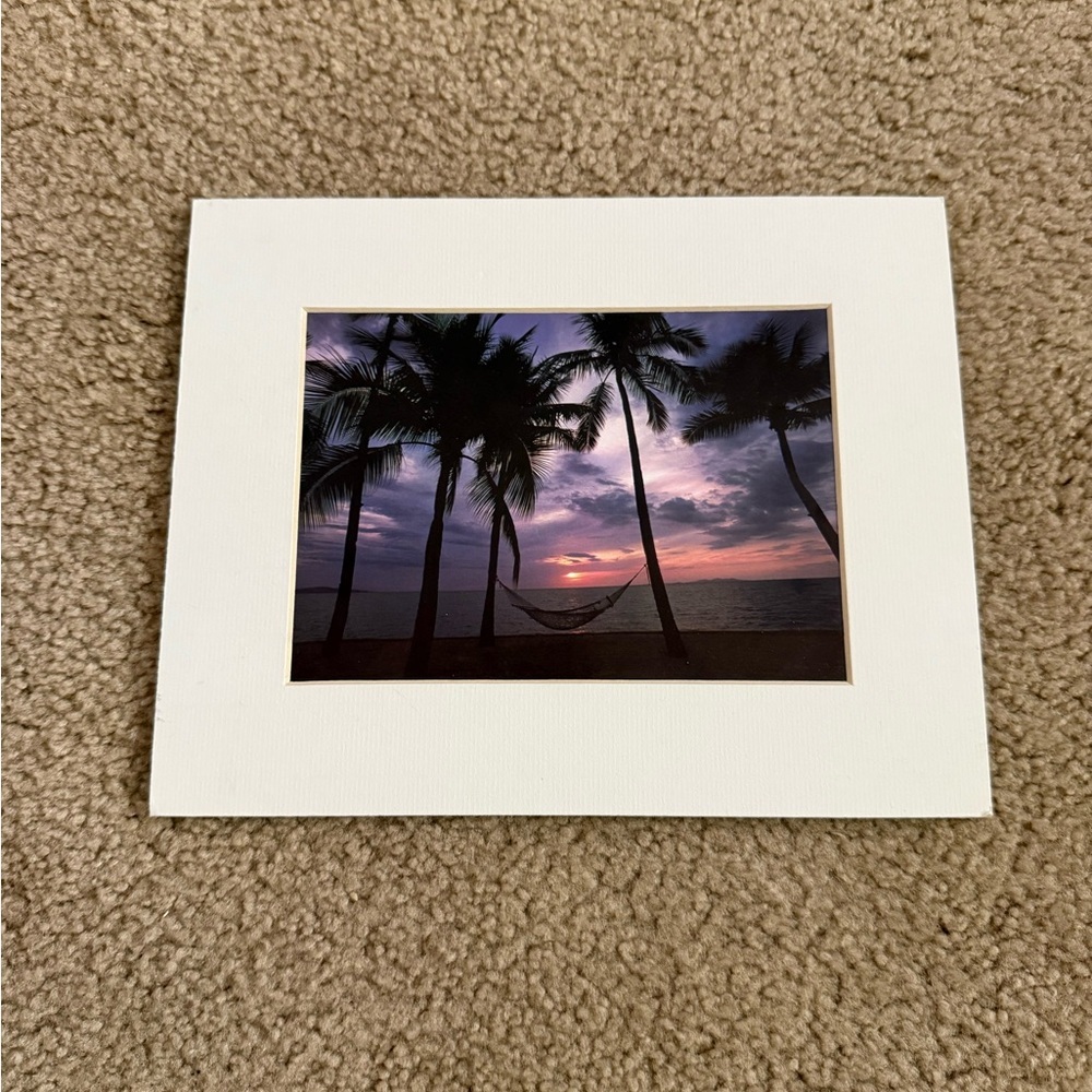 Coastal Home Decor Bundle: 5x7 Wood Frame, Palm Print & Glass Accents - Picture 3 of 4